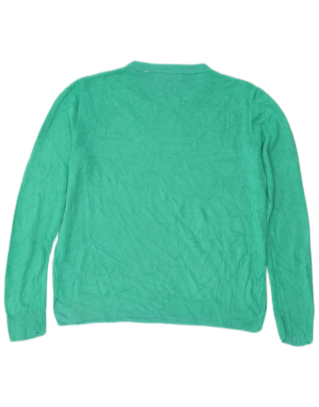 MARKS & SPENCER Dame sweater med rund hals DK 12 mellemgrøn akryl