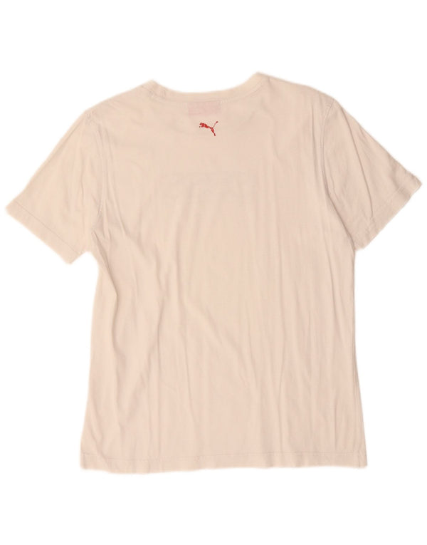 Puma Herre grafisk T-shirt Top Medium Hvid Bomuld