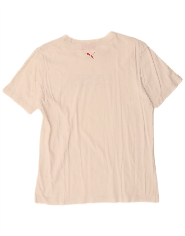 Puma Herre grafisk T-shirt Top Medium Hvid Bomuld