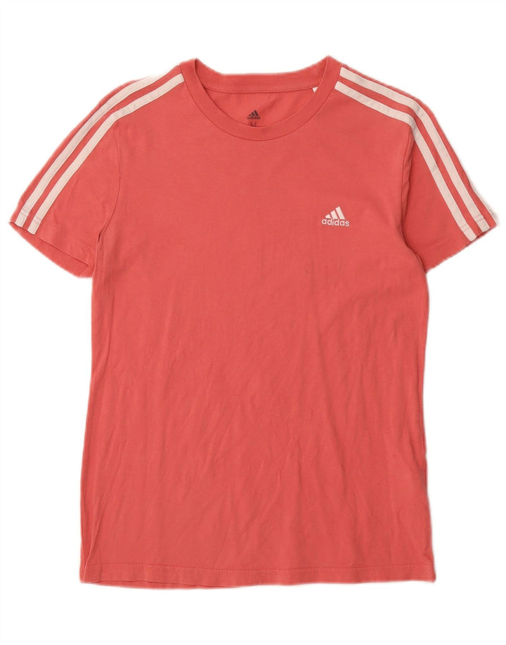 ADIDAS Womens T-Shirt Top UK 12/14 Medium Red Cotton