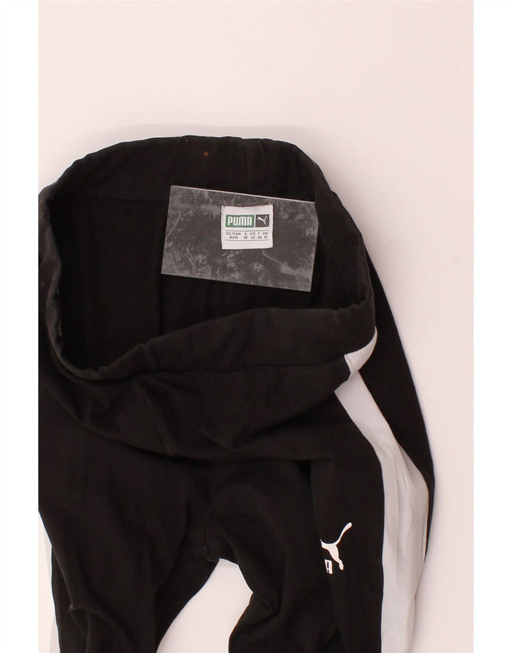 PUMA Womens Leggings UK 12 Medium Black Colourblock Vintage Puma and Second-Hand Puma from Messina Hembry 