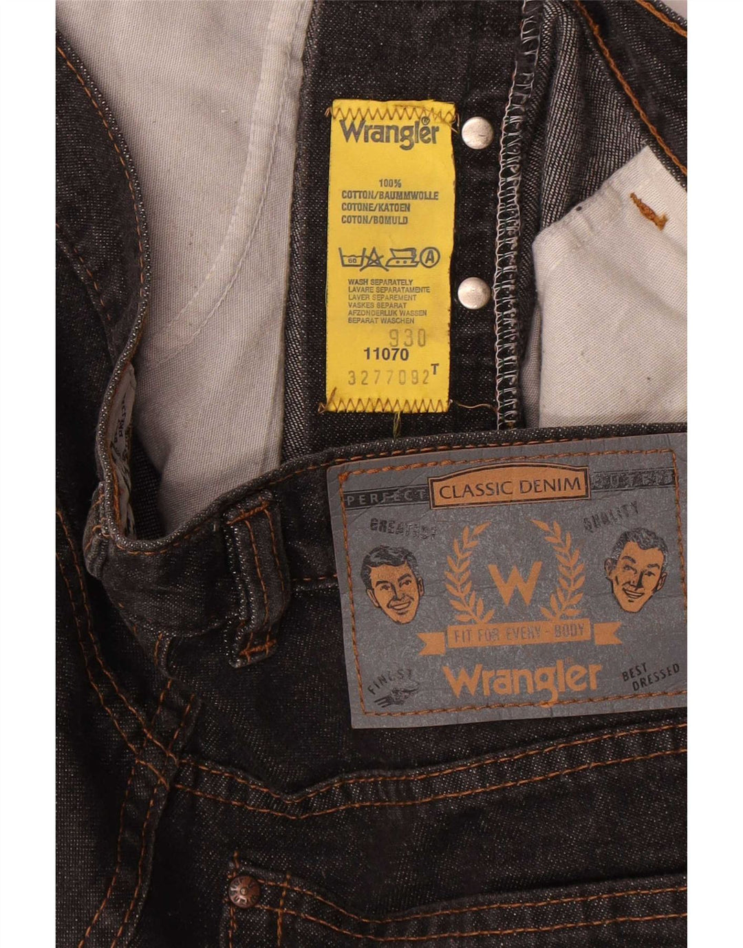 Wrangler Straight Jeans til mænd W32 L29 sort bomuld