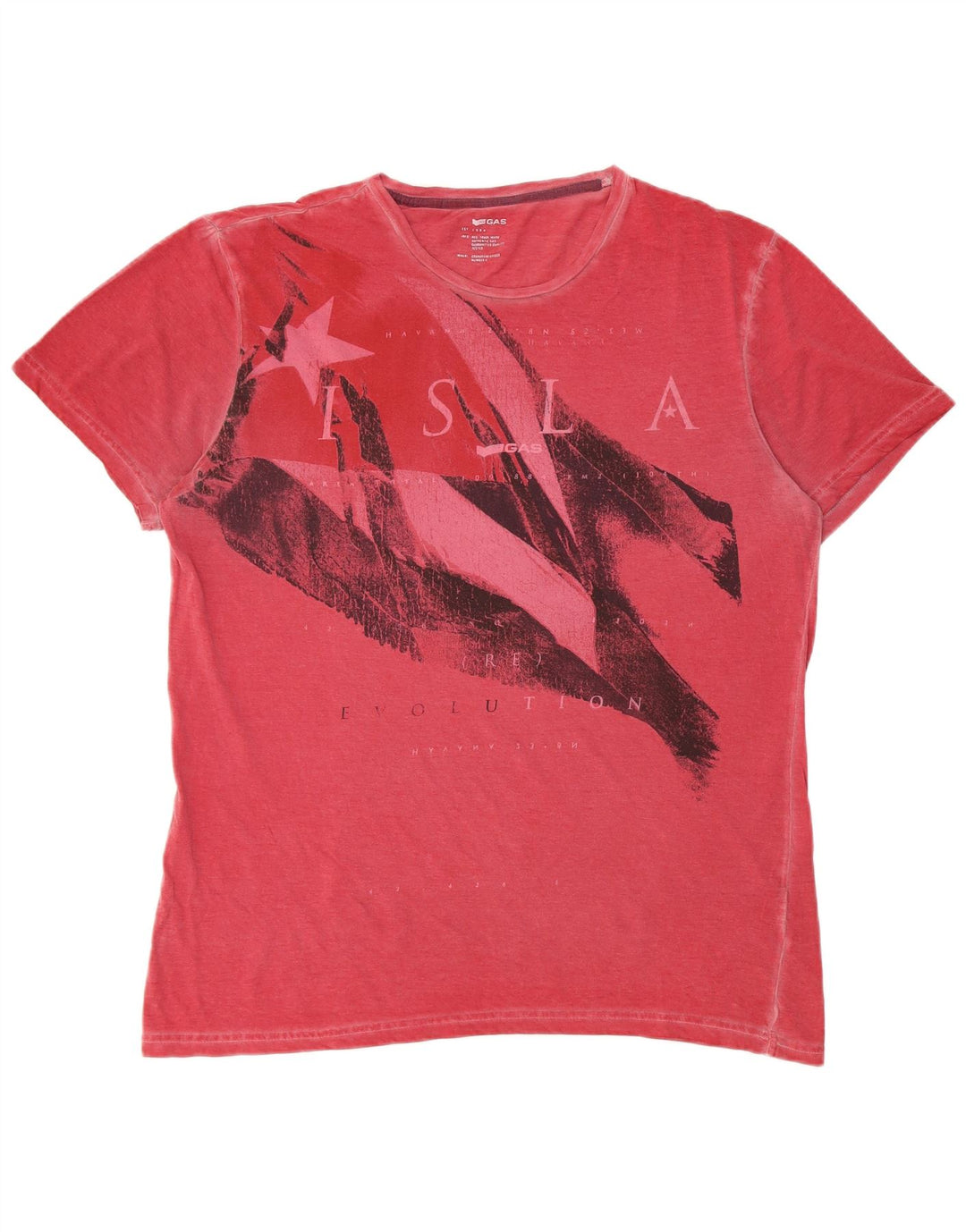 Gas Herre Grafisk T-Shirt Top Stor Rød