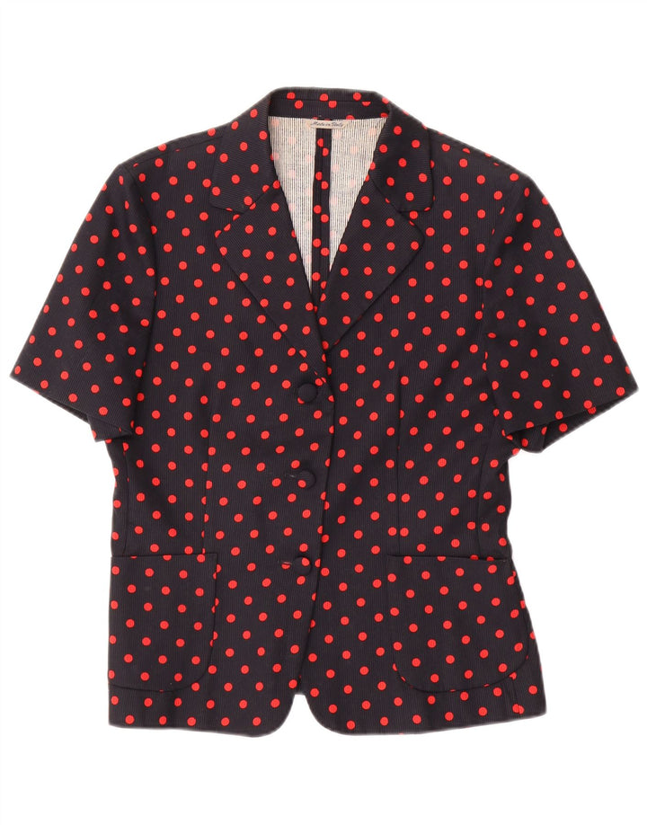 MELROSE kortærmet blazerjakke til kvinder IT 44 Medium Black Polka Dot