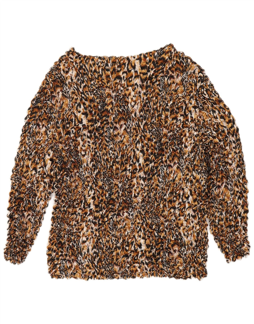 Vintage Dame Bluse Top UK 14 Medium Multicolored Animal Print Polyester