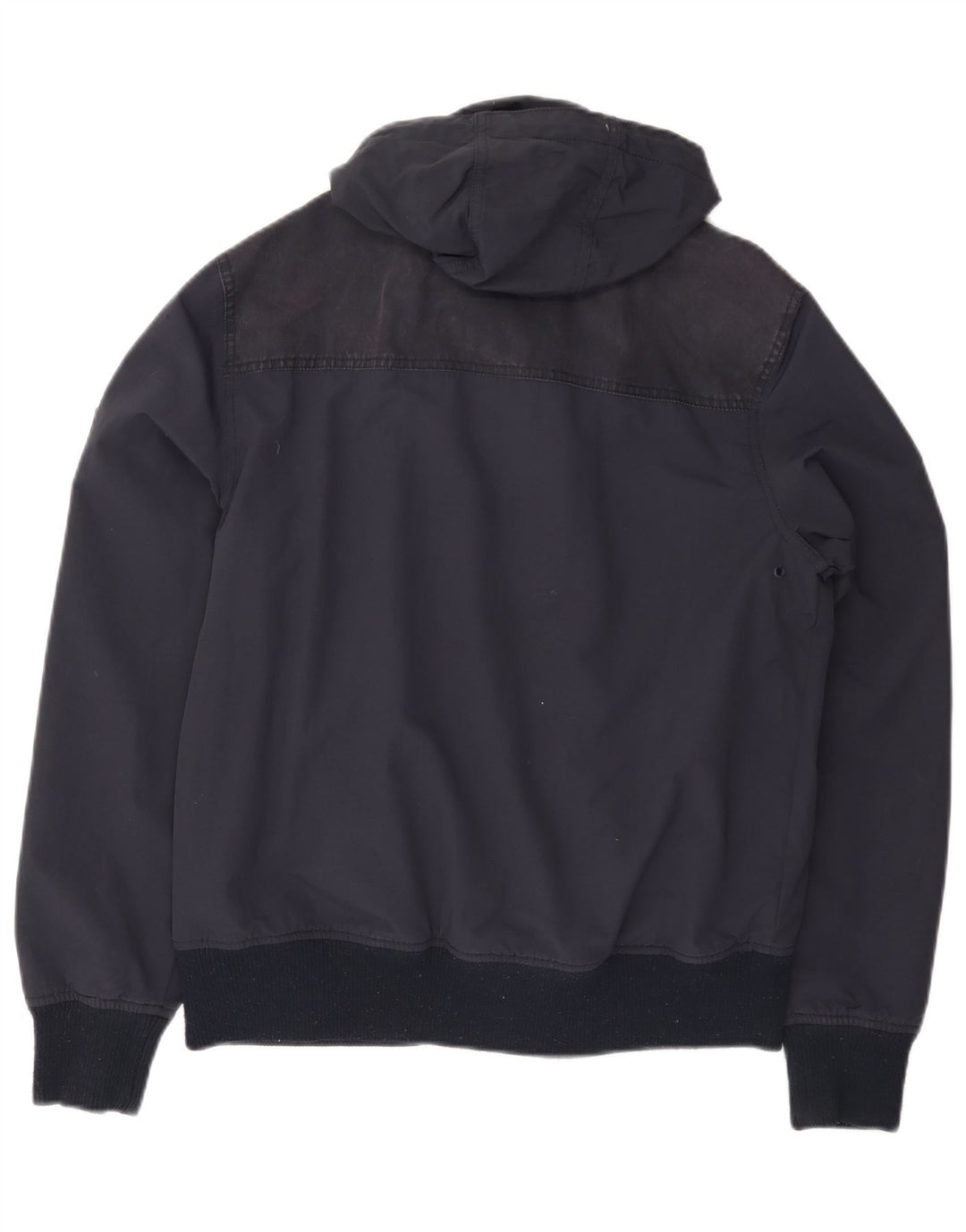 Fat Face Herre Hooded Bomber Jacket UK 36 Small Navy Blue Polyester