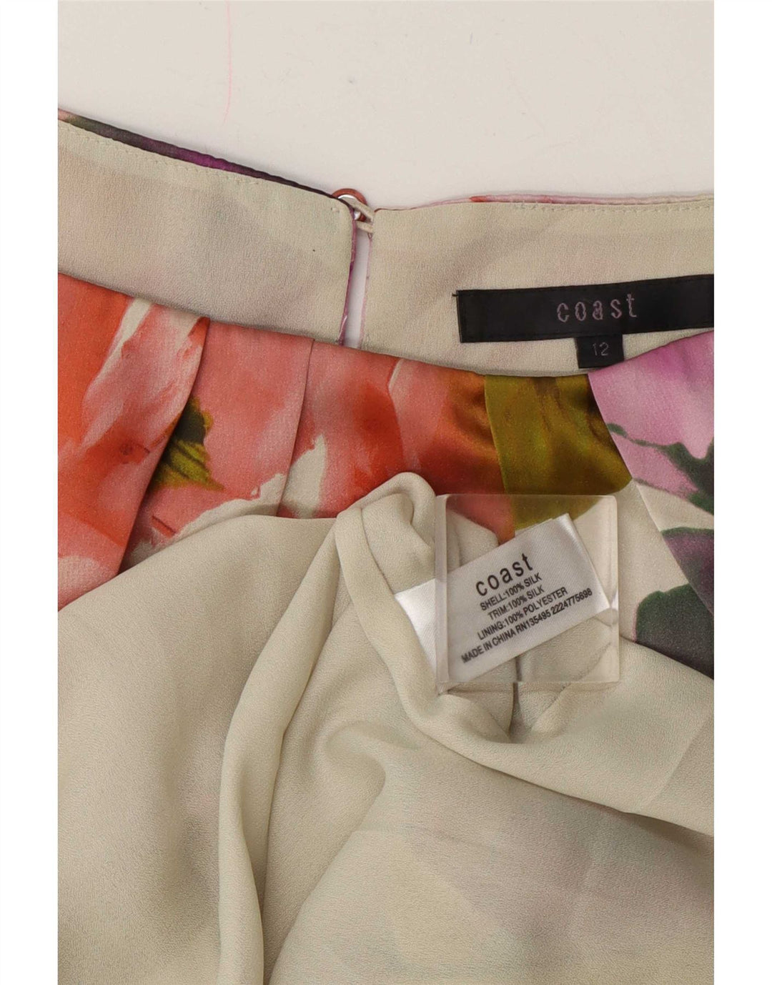 Coast Womens Ærmeløs Skede Kjole UK 12 Medium Multicolored Floral Silke