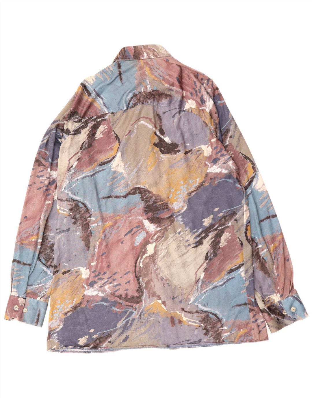 VINTAGE skjorte med abstrakt mønster til mænd, medium flerfarvet