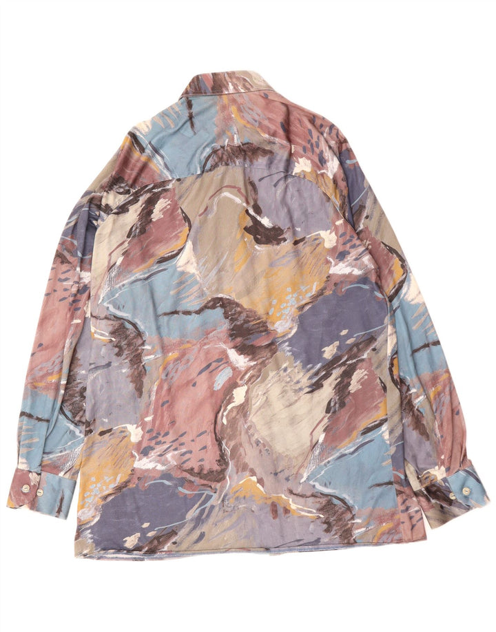 VINTAGE skjorte med abstrakt mønster til mænd, medium flerfarvet