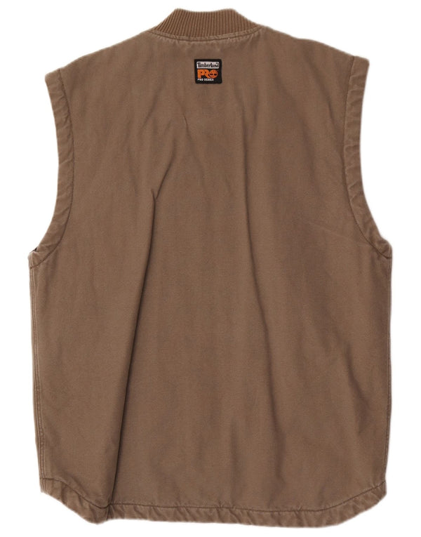 Timberland Mens Utility Gilet UK 40 Large Beige Cotton