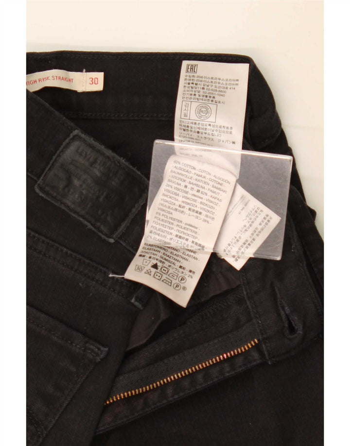 Levi's Womens 724 Højtaljede lige jeans W30 L29 sort bomuld