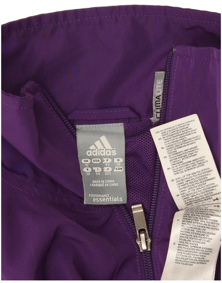 Adidas Dame Climalite Træningsdragt Topjakke UK 12 Medium Lilla Polyester
