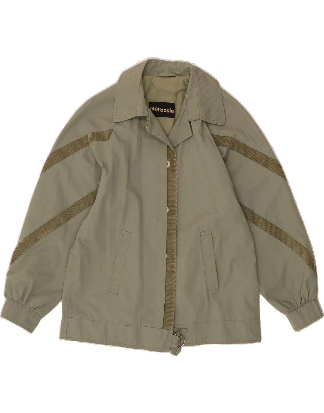 VINTAGE Womens Bomber Jacket UK 14 Medium Green Polyester Vintage Vintage and Second-Hand Vintage from Messina Hembry 