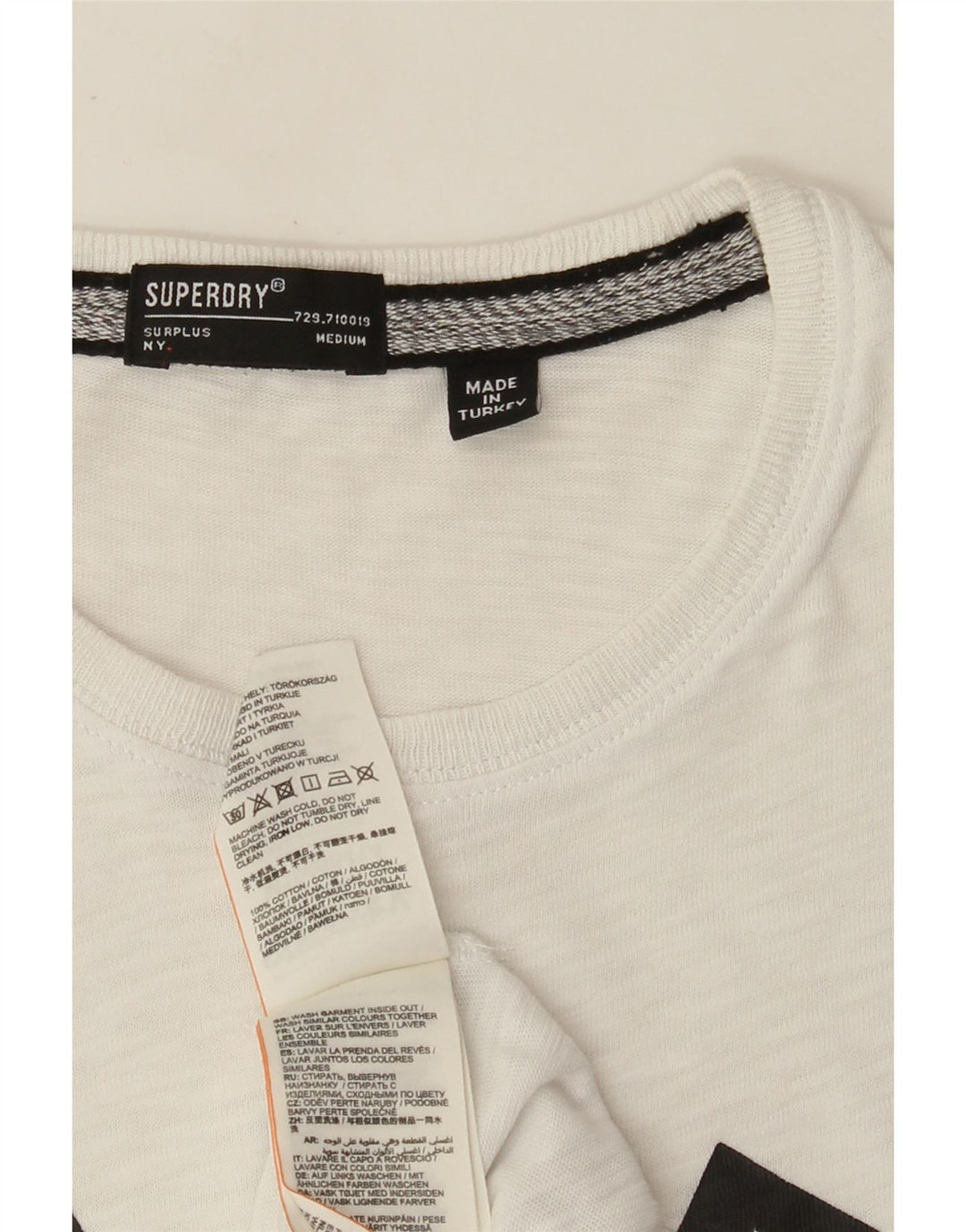 SUPERDRY Herre grafisk T-shirt top mellem hvid bomuld