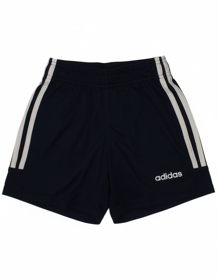 ADIDAS Boys Climalite Sport Shorts 7-8 Years  Navy Blue Polyester