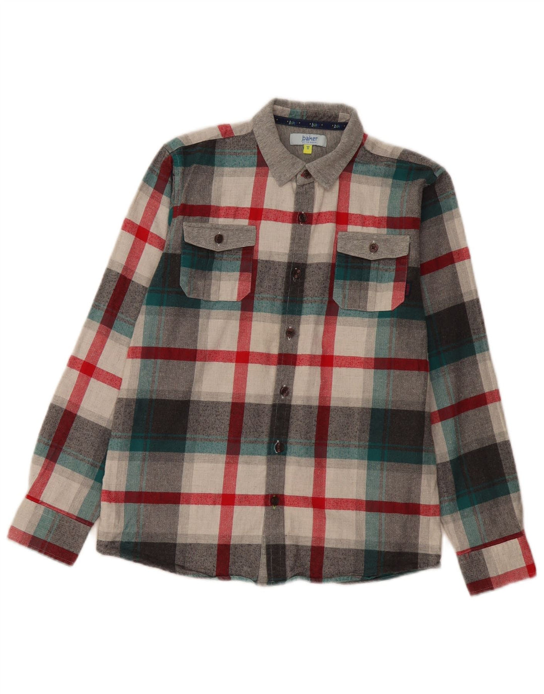 Ted Baker drenge flannelskjorte 12-13 år grå plaid bomuld