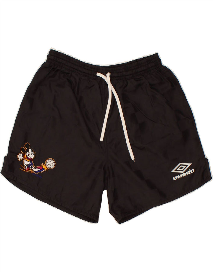 UMBRO Boys Mickey Mouse Graphic Sport Shorts 11-12 Years Large Black Vintage Umbro and Second-Hand Umbro from Messina Hembry 