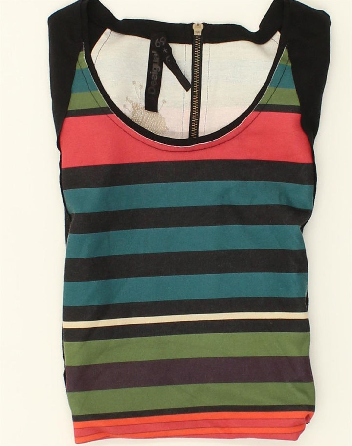 DESIGUAL Womens Sheath Dress UK 10 Small Black Striped | Vintage Desigual | Thrift | Second-Hand Desigual | Used Clothing | Messina Hembry 