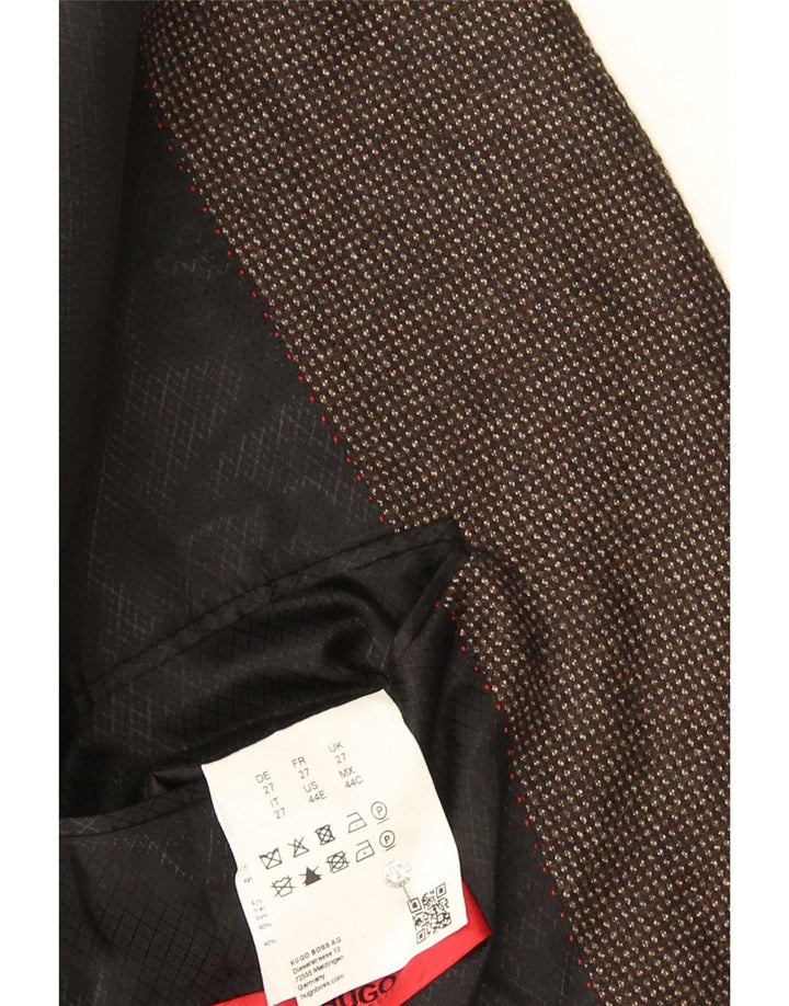 Hugo Boss Herre 2-knaps blazerjakke US 44 2XL brun plettet uld