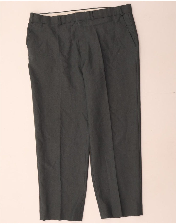 Marks & Spencer Straight Chino-bukser til mænd W40 L29 Grå polyester