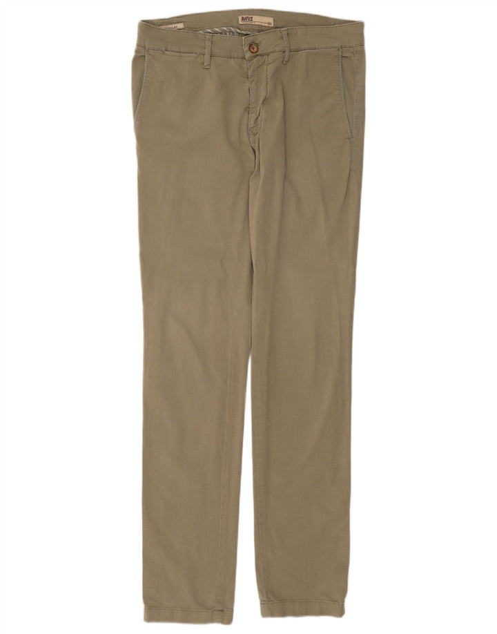 RIFLE Herre Slim Fit Regular Chino Bukser W31 L33 Grøn Bomuld