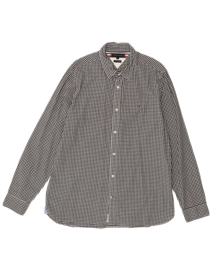 Tommy Hilfiger Herreskjorte XL Sort Gingham Bomuld