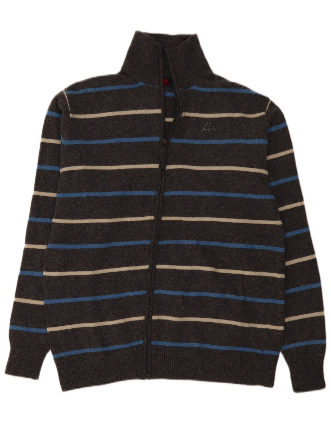 Kappa Herre Cardigan Sweater 2XL Gråstribet uld