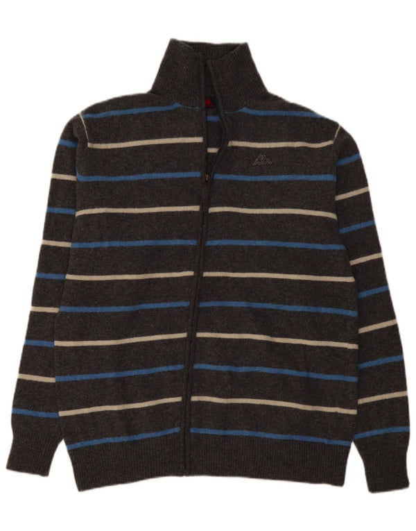 Kappa Herre Cardigan Sweater 2XL Gråstribet uld