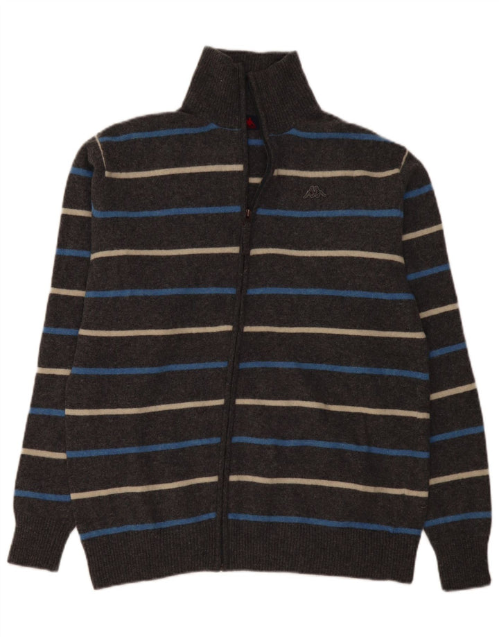 Kappa Herre Cardigan Sweater 2XL Gråstribet uld