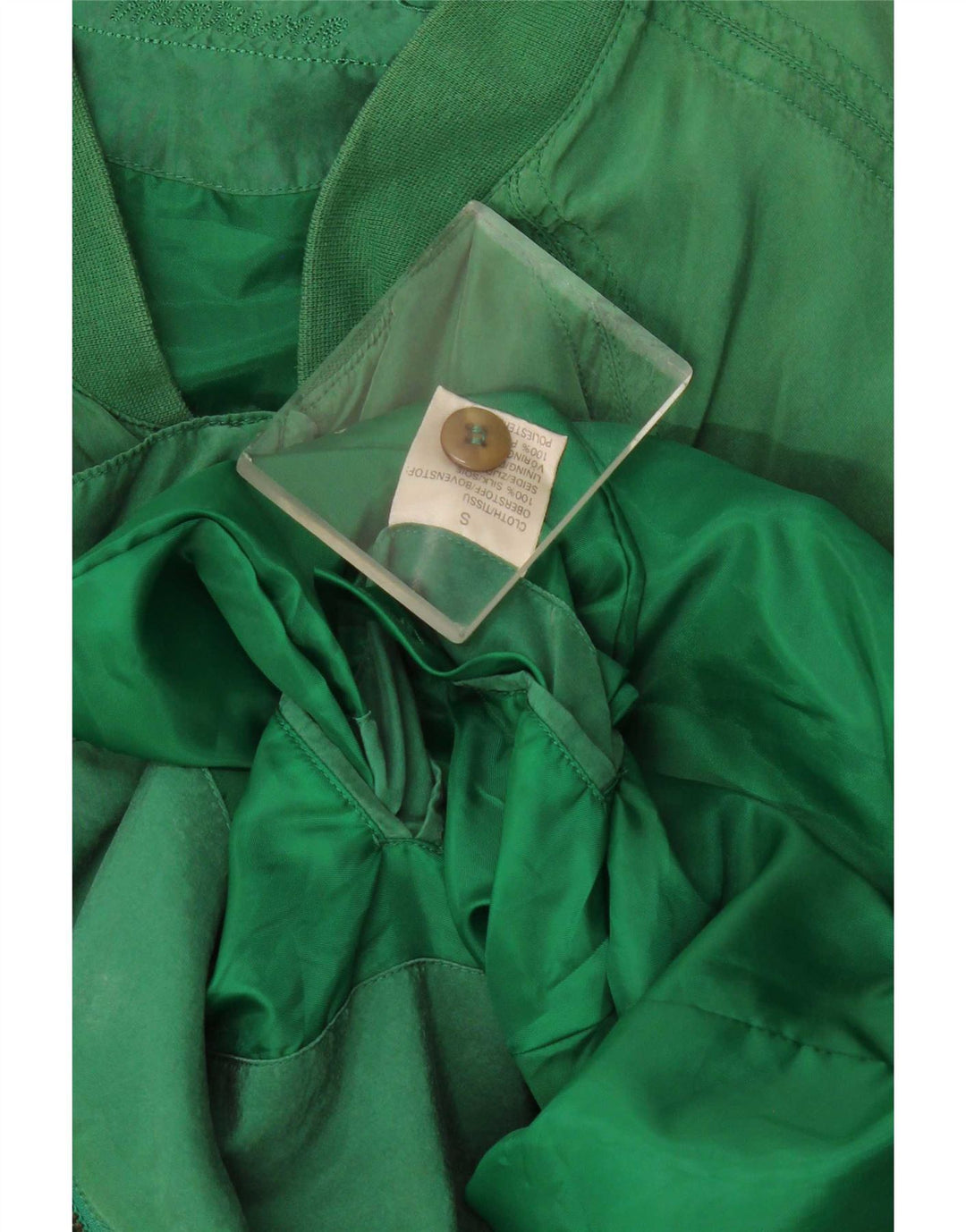 Vintage Herre Loose Fit Bomber Jacket UK 36 Small Green Silk