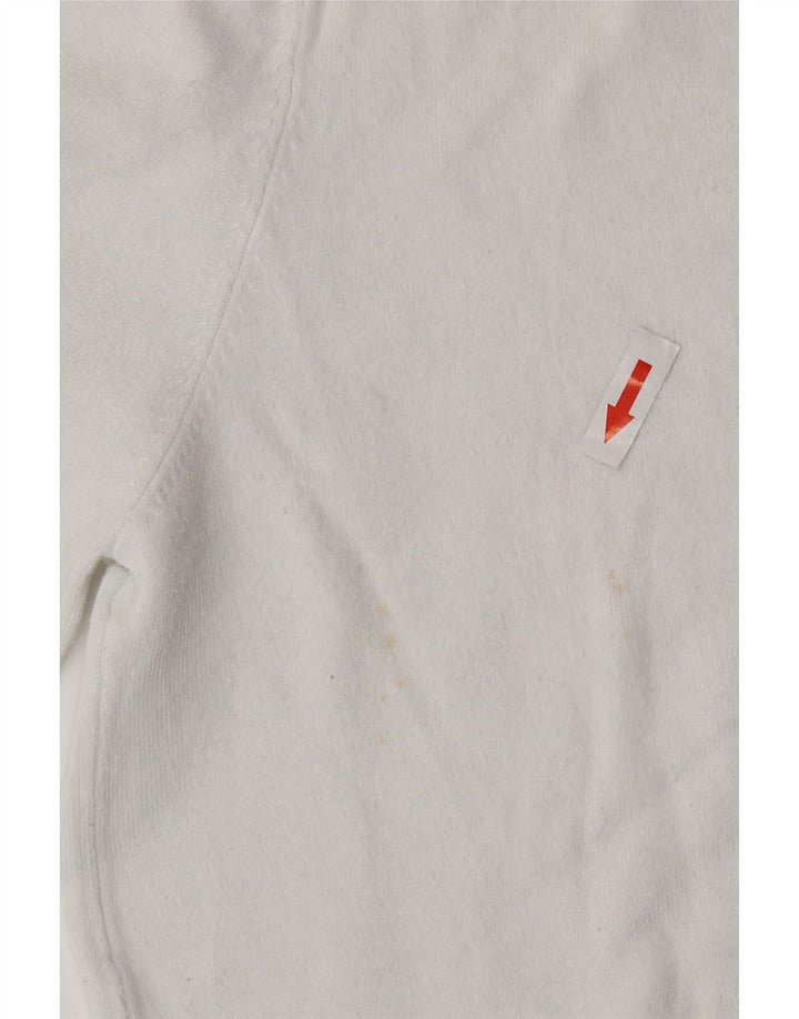 Zara Womens Crop T-Shirt Top UK 14 Large White Viscose
