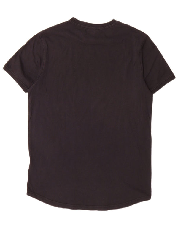 Ellesse Herre Grafisk T-Shirt Top Medium Sort Bomuld