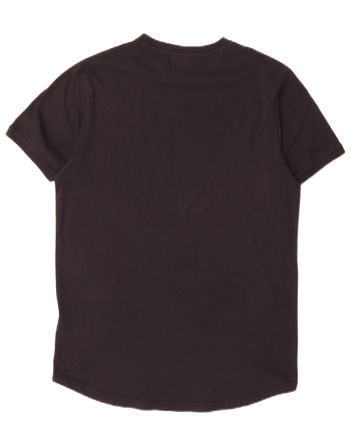 Ellesse Herre Grafisk T-Shirt Top Medium Sort Bomuld