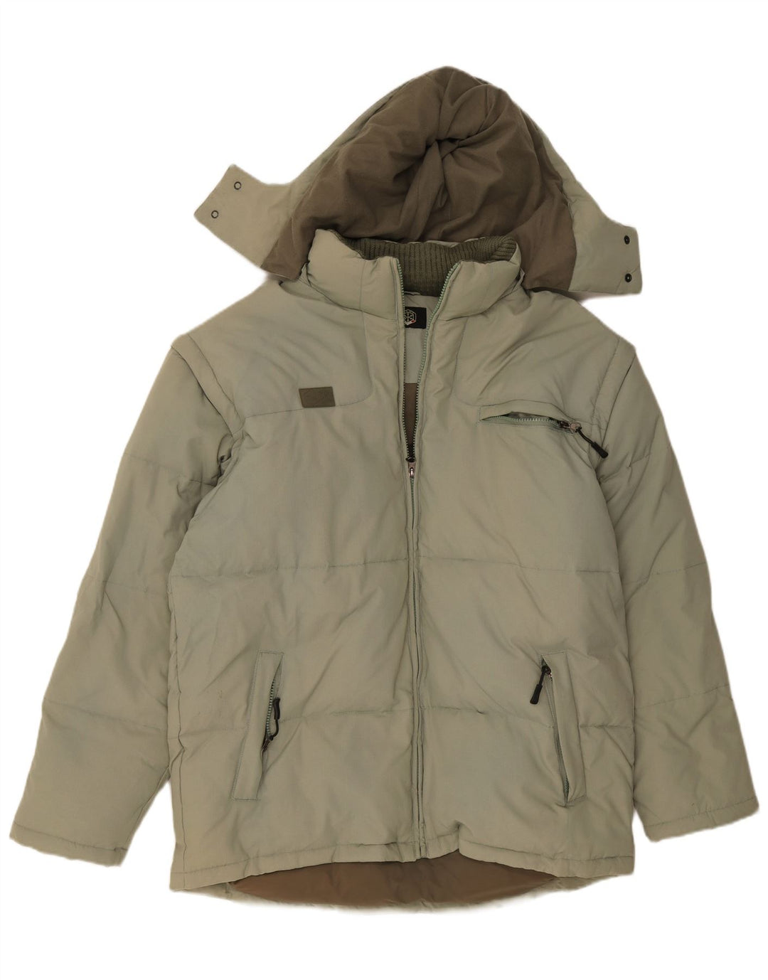 Fila Herre hættepolstret jakke UK 44 2XL Grøn Colourblock Polyamid