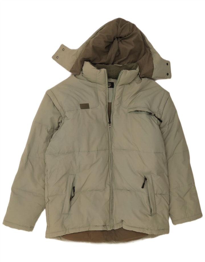 Fila Herre hættepolstret jakke UK 44 2XL Grøn Colourblock Polyamid