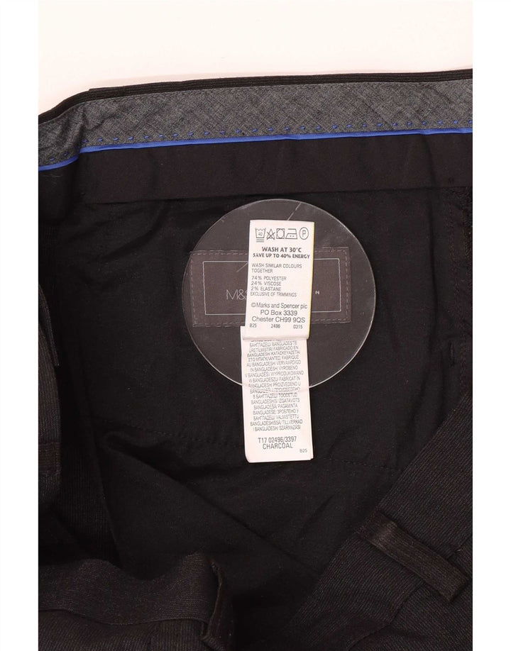 Marks & Spencer Herre Slim Fit Suit Bukser W34 L31 Sort Polyester