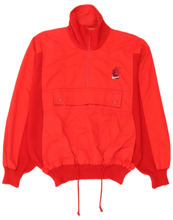 Rodrigo Mens Anorak Zip Neck Jumper Sweater IT 50 Medium Red New Wool