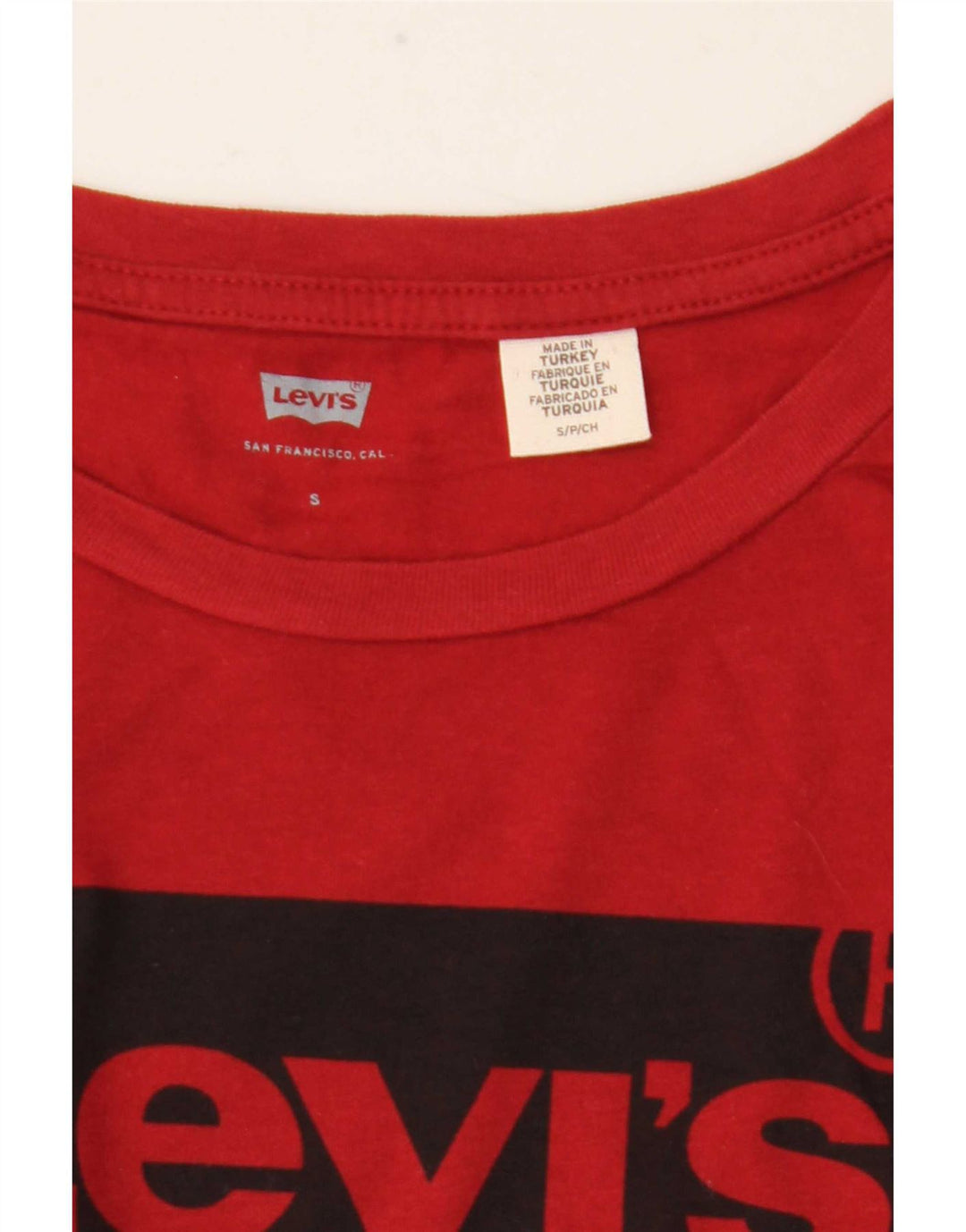 Levi's Dame Grafisk T-Shirt Top UK 10 Lille Rød