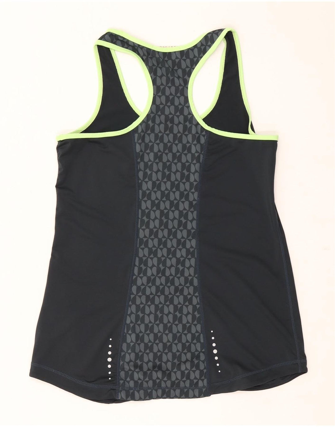 Elle Sport Kvinder Grafisk Vest Top UK 12 Medium Grå Geometrisk Polyester