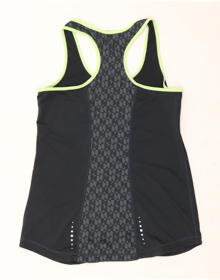 Elle Sport Kvinder Grafisk Vest Top UK 12 Medium Grå Geometrisk Polyester