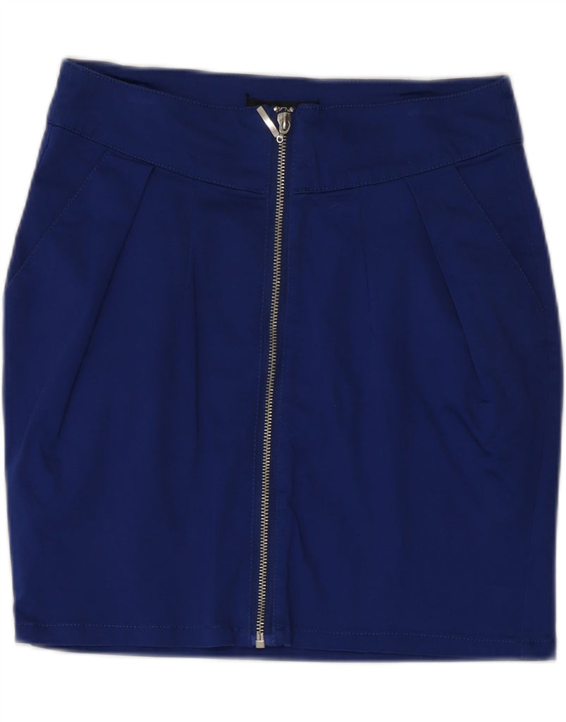 FISHBONE Womens Mini Skirt Small W25  Navy Blue Cotton Vintage Fishbone and Second-Hand Fishbone from Messina Hembry 