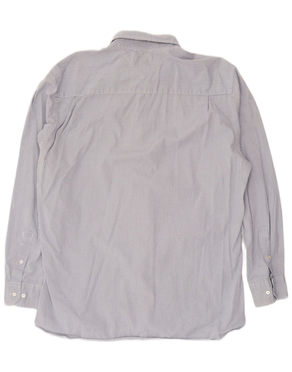Tommy Hilfiger Herre Custom Fit skjorte XL marineblå ternet bomuld