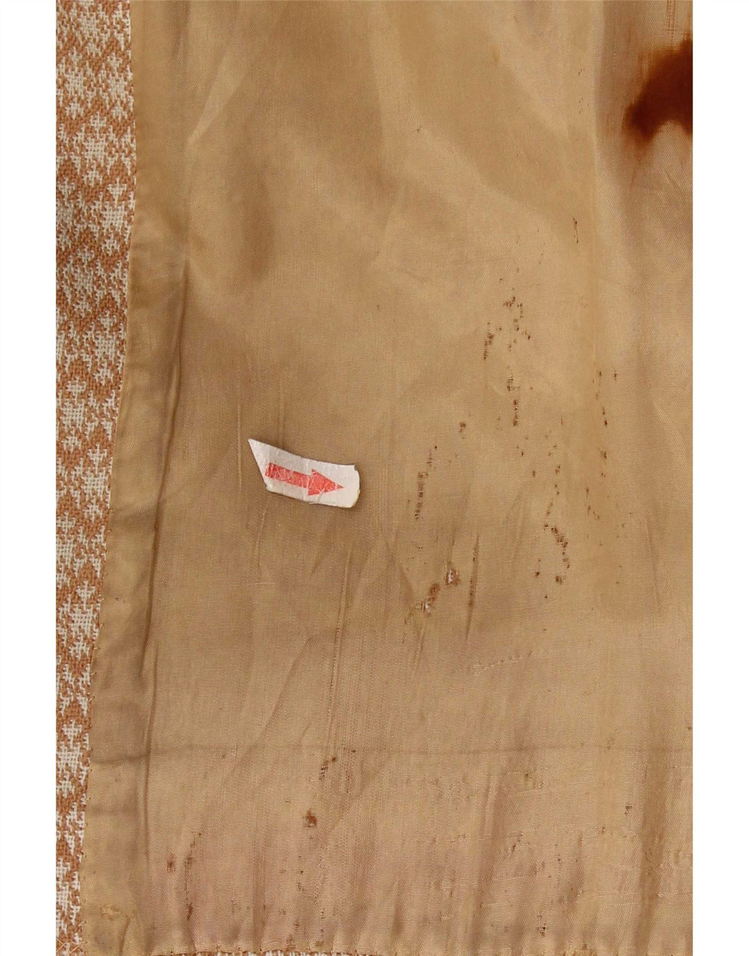 Vintage overfrakke til kvinder UK 10 Lille Beige Geometrisk