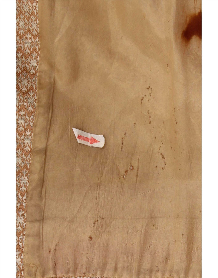 Vintage overfrakke til kvinder UK 10 Lille Beige Geometrisk