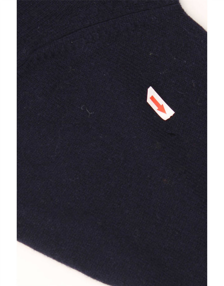 Musto Herre Zip Neck Jumper Sweater Stor Marineblå Lammeuld