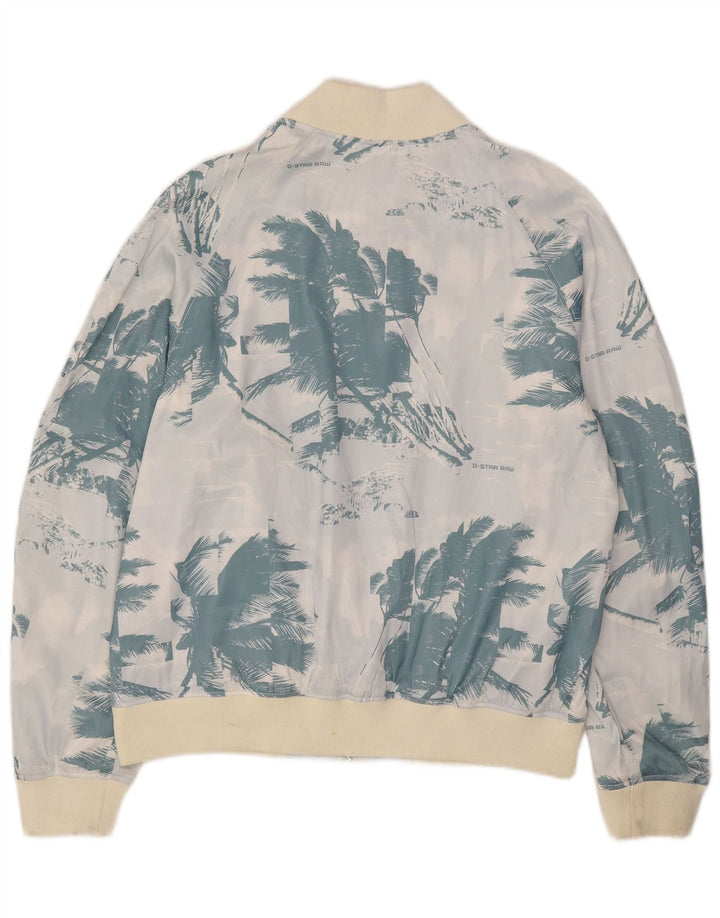 G-Star Herre Graphic Bomber Jacket UK 44 2XL Blue Floral Polyester