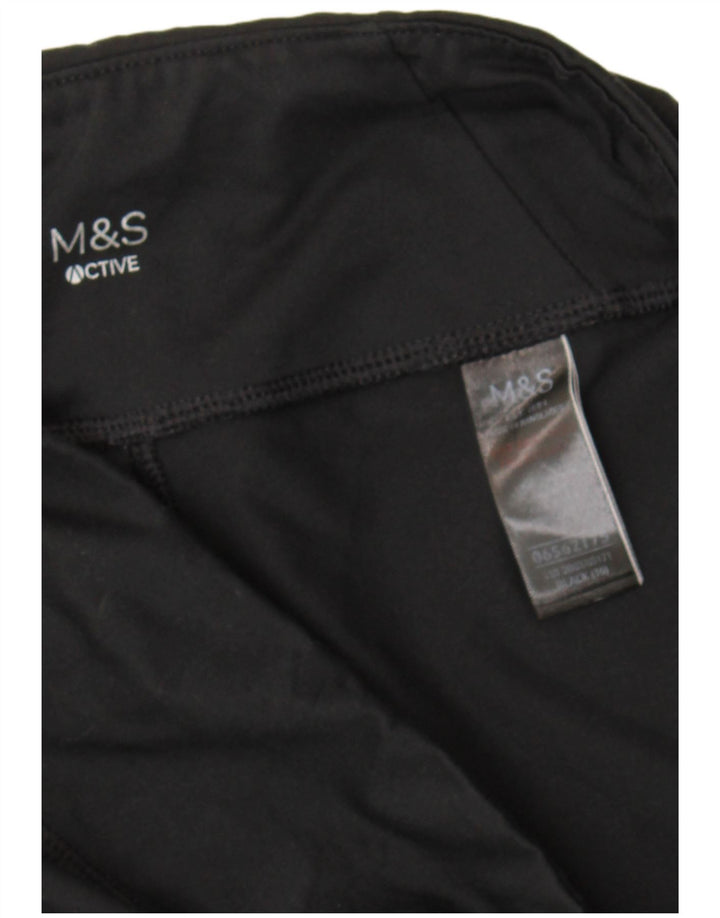 Marks & Spencer Dame Capri Leggings UK 16 Large Black Polyester Sports
