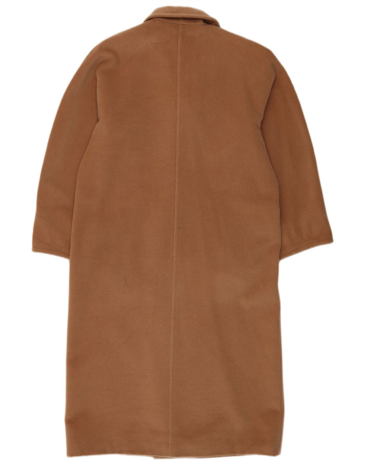 Max Mara Dame Oversized Dobbeltradet Frakke UK 8 Lille Beige Uld