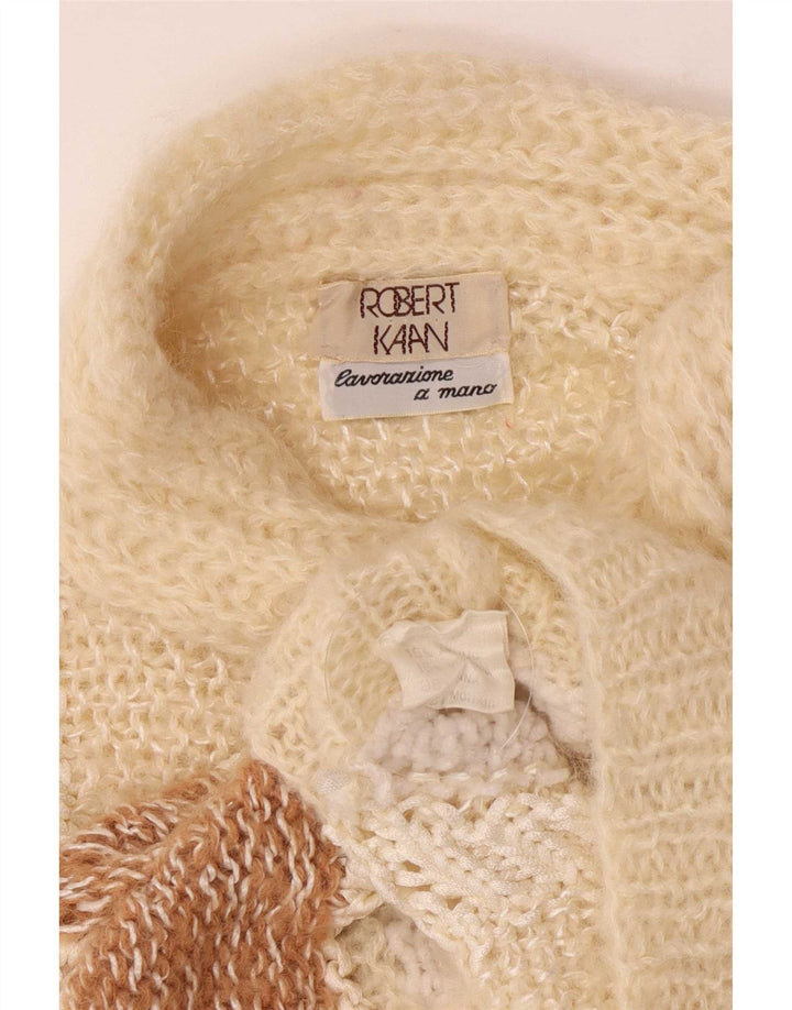 Vintage Dame Turtle Neck Jumper Sweater UK 14 Medium Off White Retro