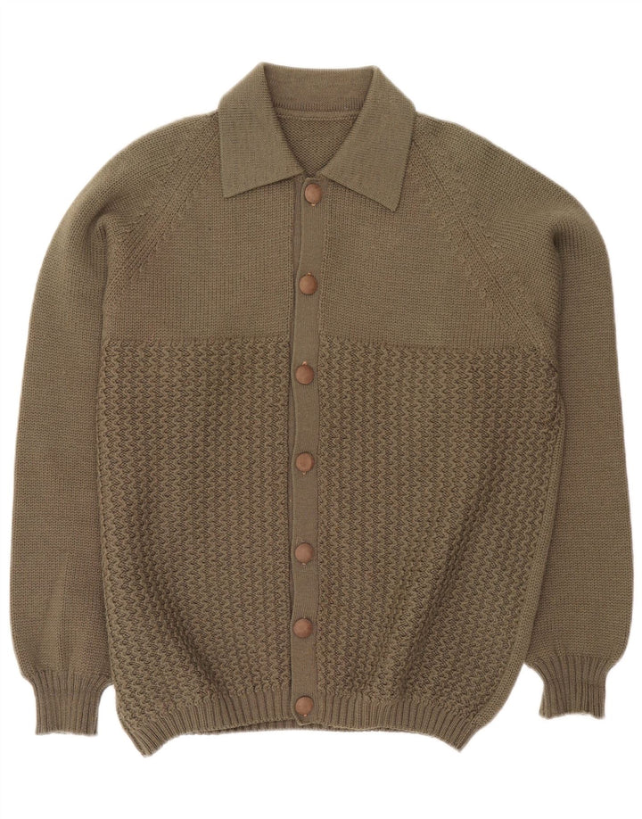 Vintage herre cardigan sweater Large Khaki